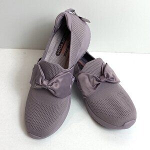 Skechers Womens Sneakers Ultra Flex Satin Night Bow Lavender Sz 9